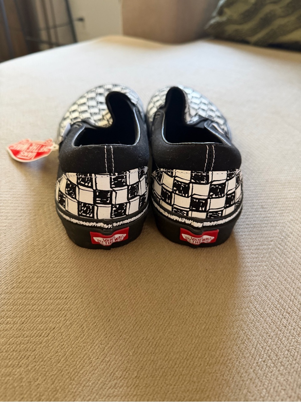 Vans Classic Slip-On Checkerboard Men’s Size 10 NEW NWT (black and white) - Picture 5 of 6